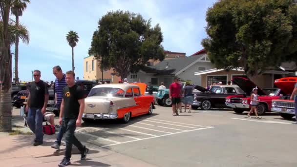 Неизвестные Выставке Capitola Rod Custom Classic Car Show Капитолии Моря — стоковое видео