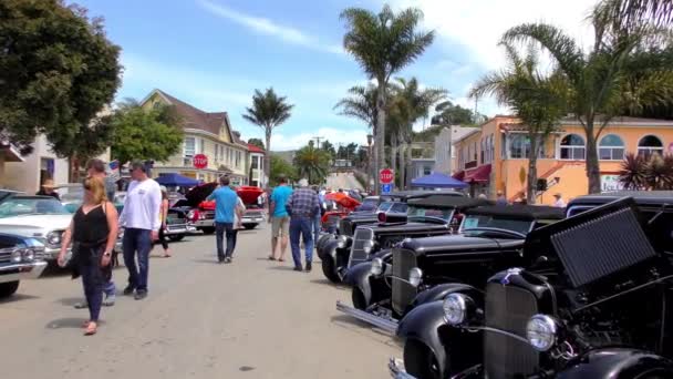 Personas Identificadas Capitola Rod Custom Classic Car Show Capitola Sea — Vídeos de Stock