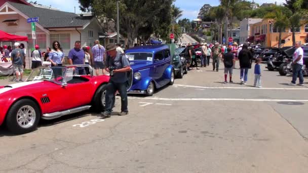 Неідентифіковані Люди Capitola Rod Custom Classic Car Show Капітолії Біля — стокове відео