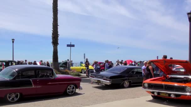 Personas Identificadas Capitola Rod Custom Classic Car Show Capitola Sea — Vídeos de Stock