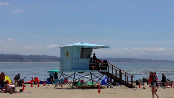 Unbekannte Strand Von Capitola Meer Kalifornien Usa Juni 2018 — Stockvideo