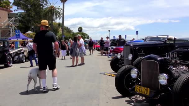 Unidentified People Capitola Rod Custom Classic Car Show Capitola Sea — Stockvideo