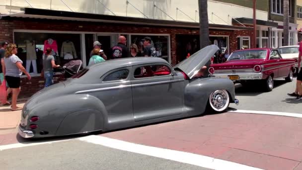 Niezidentyfikowani Ludzie Capitola Rod Custom Classic Car Show Capitola Nad — Wideo stockowe