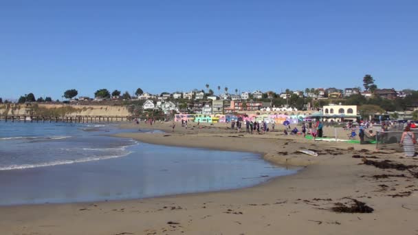 Capitola Sea Kalifornien Oktober 2018 Unbekannte Beim Nixe Triathlon Und — Stockvideo