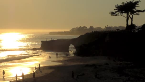 Puesta Sol Océano Pacífico Santa Cruz California Alrededor Octubre 2018 — Vídeos de Stock
