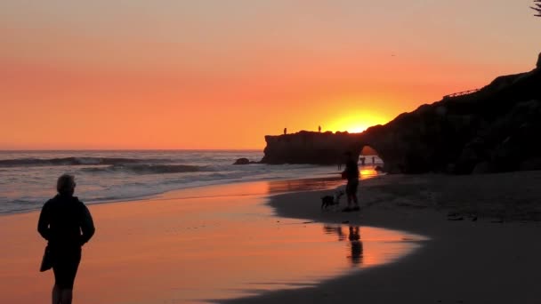 Pôr Sol Oceano Pacífico Santa Cruz Califórnia Eua Por Volta — Vídeo de Stock