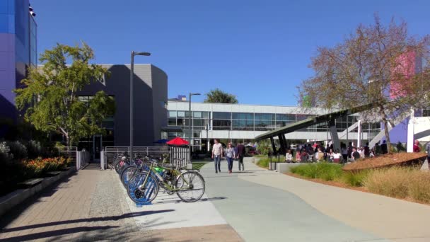 Orang Tak Dikenal Googleplex Kompleks Markas Besar Google Dan Perusahaan — Stok Video