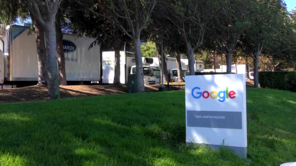 Googleplexets Campus Googles Huvudkontor Och Dess Moderbolag Alphabet Mountain View — Stockvideo