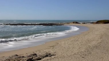 Pasifik Okyanusu Yarım Ay Körfezi Eyalet Plajı, Santa Cruz County, Kaliforniya, ABD, 2018