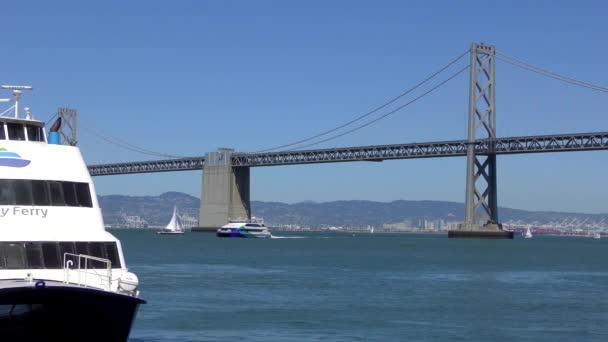 2017年5月頃米国カリフォルニア州サンフランシスコのベイブリッジ — ストック動画