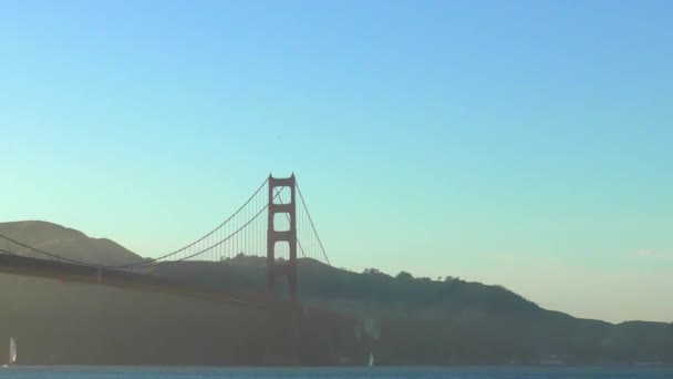Golden Gate Bridge Pôr Sol Como Visto Chrissy Field San — Vídeo de Stock