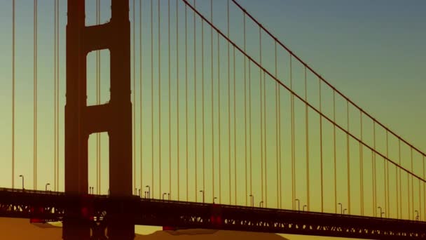 Golden Gate Bridge Bij Zonsondergang Gezien Vanaf Chrissy Field San — Stockvideo