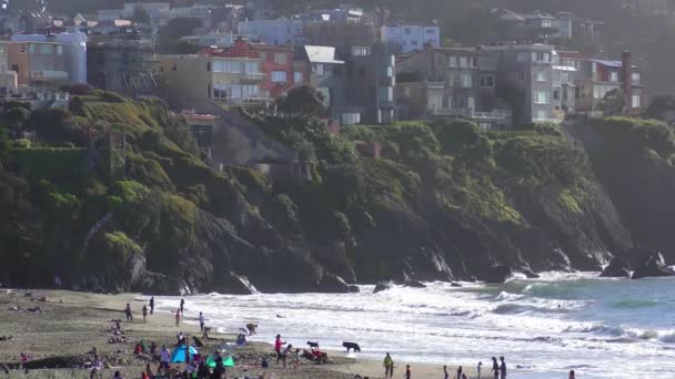 Uidentificerede Mennesker Baker Beach San Francisco Californien 2017 – Stock-video