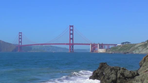 Most Golden Gate Widziany China Beach San Francisco Kalifornia Usa — Wideo stockowe