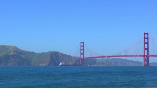 从中国海滩看到的金门大桥 旧金山 加利福尼亚 — 图库视频影像