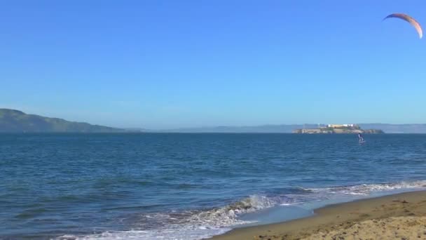 Alcatraz Adası San Francisco Kaliforniya Daki Chrissy Field Dan Görüldüğü — Stok video