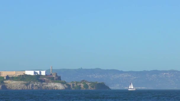 Alcatraz Island Vanaf Chrissy Field San Francisco Californië Usa — Stockvideo
