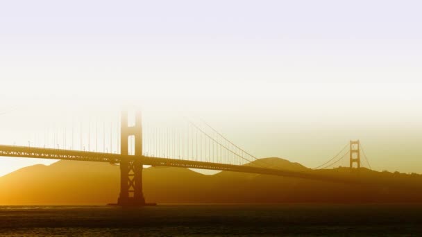 Golden Gate Bridge Sunset See Chrissy Field San Francisco California — стокове відео