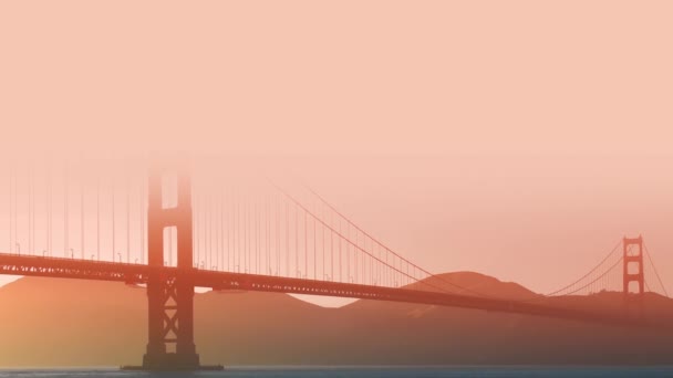 Golden Gate Bridge Bij Zonsondergang Gezien Vanaf Chrissy Field San — Stockvideo