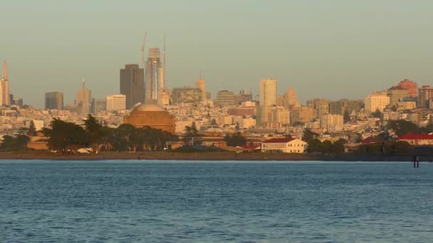 San Francisco Skyline Bei Sonnenuntergang Vom Chrissy Field San Francisco — Stockvideo