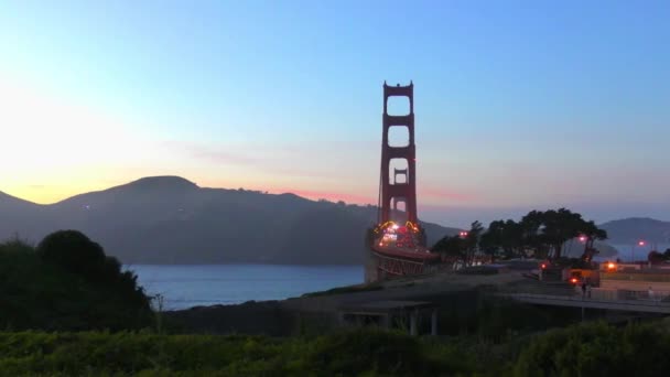 Golden Gate Bridge Tramonto San Francisco California Usa — Video Stock