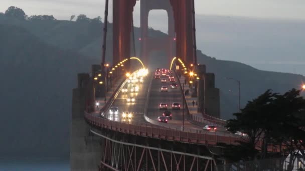 Golden Gate Bron Vid Solnedgången San Francisco Kalifornien Usa — Stockvideo