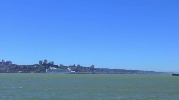 San Francisco Skyline Von Der Schatzinsel Aus Gesehen San Francisco — Stockvideo