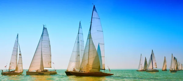 Segelboote Offenen Schönen Klaren Blauen Wasser — Stockfoto