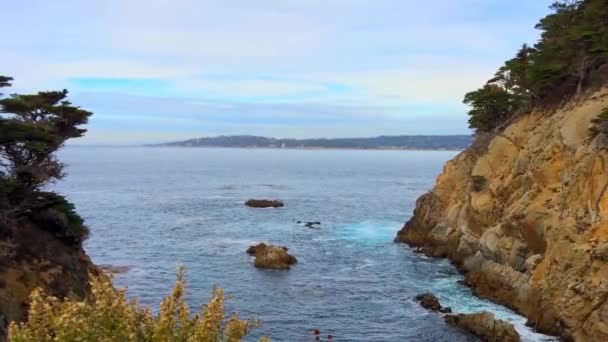 Stilla Havet Vid Point Lobos State Natural Reserve Kalifornien Usa — Stockvideo