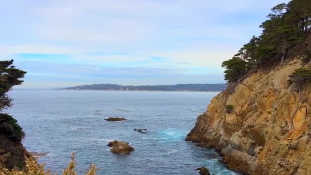 Тихий Океан Природном Заповеднике Штата Пойнт Лобос Калифорния Сша Охраняемые — стоковое видео