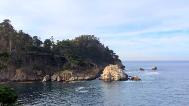 Stilla Havet Vid Point Lobos State Natural Reserve Kalifornien Usa — Stockvideo