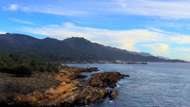 Тихий Океан Природному Заповіднику Point Lobos State Natural Reserve California — стокове відео