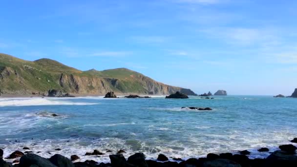 Stilla Havet Vid Sonoma Coast State Park Kalifornien Usa Det — Stockvideo