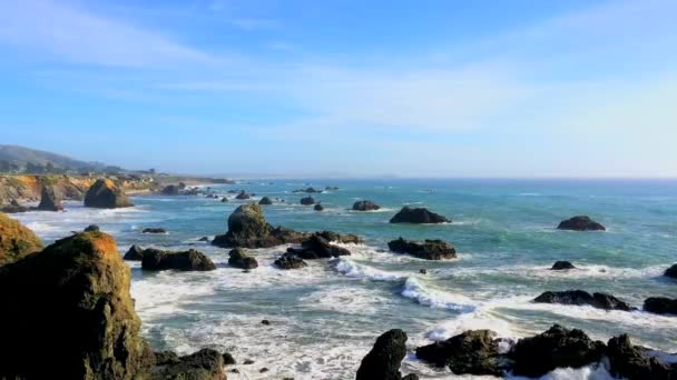 Oceano Pacífico Sonoma Coast State Park Califórnia Eua Uma Propriedade — Vídeo de Stock