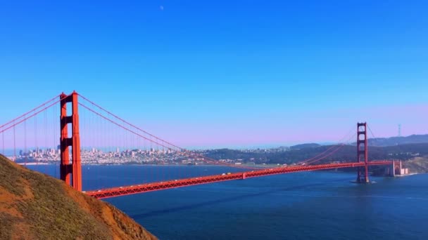 Golden Gate Bridge Gezien Vanaf Marine Headlands San Francisco California — Stockvideo