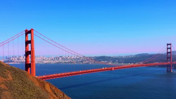 Puente Golden Gate Visto Desde Marine Headlands San Francisco California — Vídeo de stock