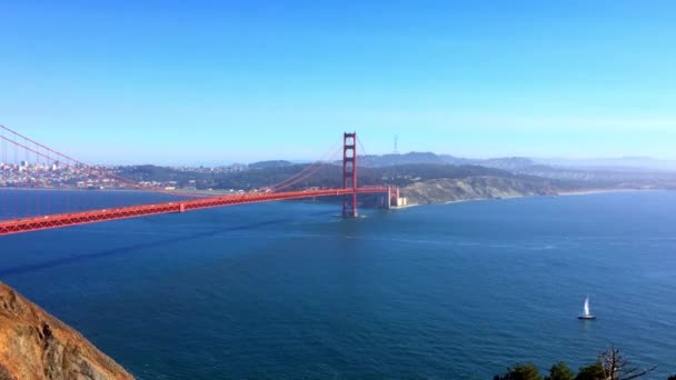 Ponte Golden Gate Vista Marine Headlands São Francisco Califórnia Eua — Vídeo de Stock