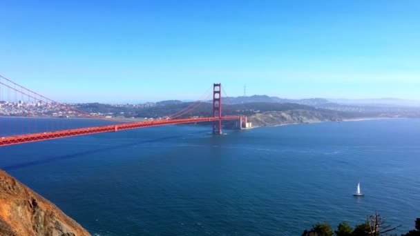 Ponte Golden Gate Vista Marine Headlands São Francisco Califórnia Eua — Vídeo de Stock