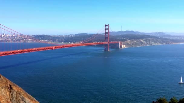 Ponte Golden Gate Vista Marine Headlands São Francisco Califórnia Eua — Vídeo de Stock