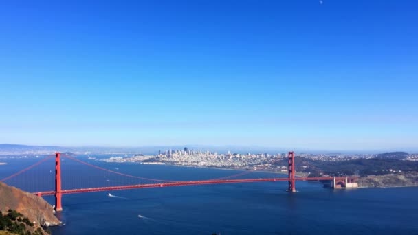 Golden Gate Bridge Seen Marine Headlands San Francisco California Usa — Stock Video