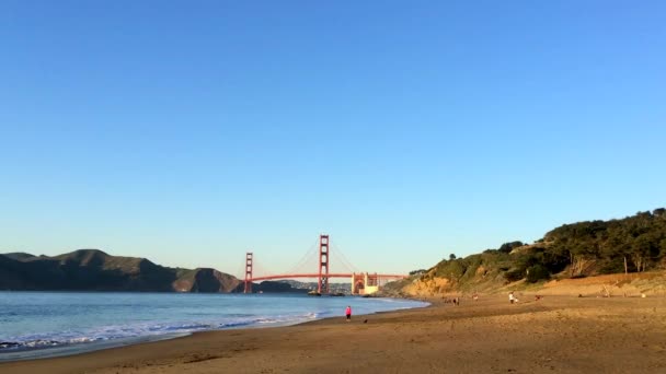 Most Golden Gate Widziany Baker Beach San Francisco Kalifornia Usa — Wideo stockowe