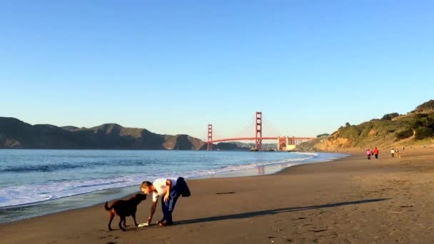 Golden Gate Bridge Visto Baker Beach San Francisco California Usa — Video Stock