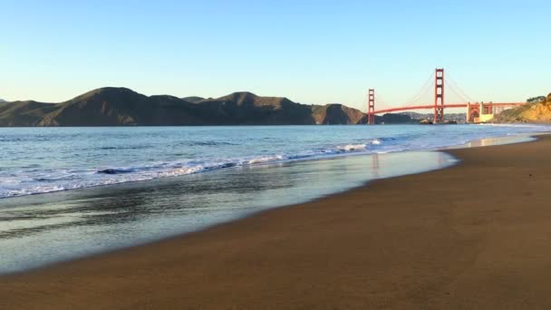 Die Goldene Torbrücke Vom Baker Beach San Francisco Kalifornien Usa — Stockvideo