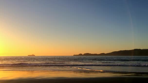 Golden Gate Bridge Visto Baker Beach Tramonto San Francisco California — Video Stock