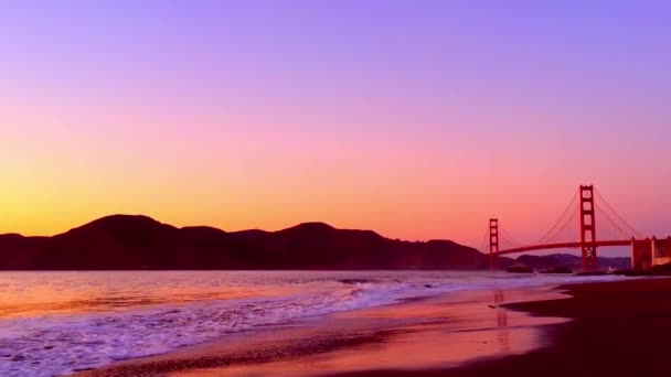 Golden Gate Köprüsü Baker Sahili San Francisco Kaliforniya Abd Den — Stok video