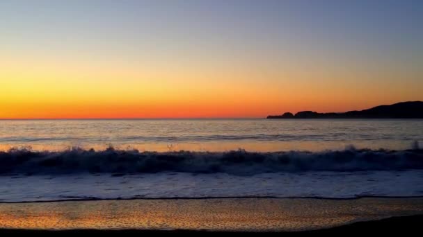 Sonnenuntergang Über Dem Pazifik Vom Bäckerstrand San Francisco Kalifornien Usa — Stockvideo