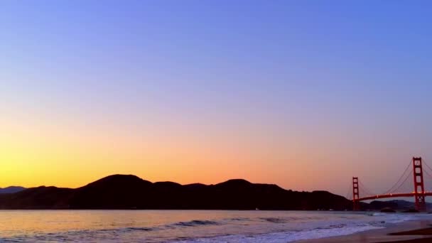 Sonnenuntergang Über Dem Pazifik Vom Bäckerstrand San Francisco Kalifornien Usa — Stockvideo