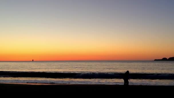 Coucher Soleil Sur Océan Pacifique Baker Beach San Francisco Californie — Video