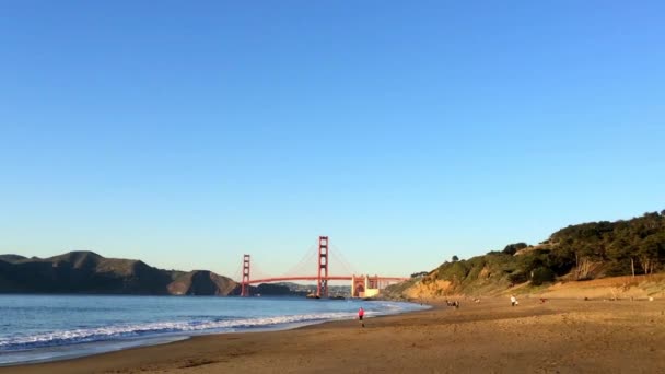 Golden Gate Köprüsü Baker Sahili San Francisco California Usa 2015 — Stok video