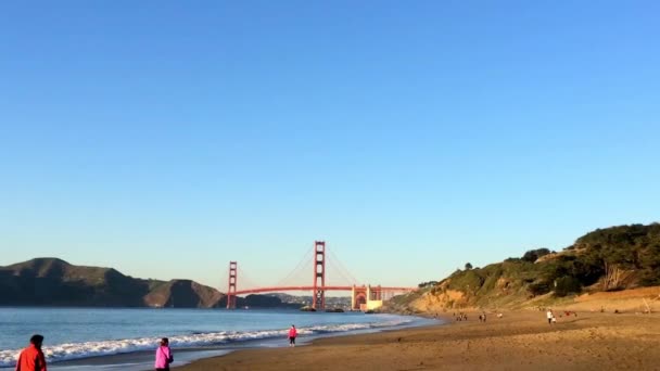 Golden Gate Bridge Seen Baker Beach San Francisco Usa 2015 — 비디오